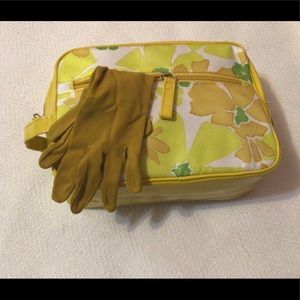 Vintage yellow shoe bag